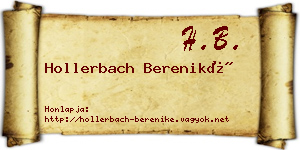Hollerbach Bereniké névjegykártya